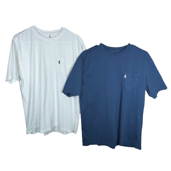 Johnnie O Shirts Sz M Crew Neck Pocket Logo Surf T-Shirt Santa Monica Flag Lot 2 - Picture 2 of 6